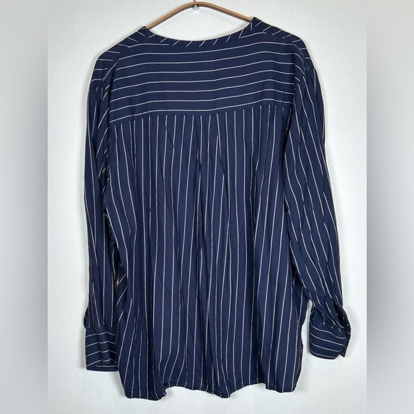 Old Navy Peasant Blouse in Navy w/ White Stripes. Relaxed Fit. Size XL. Nautical - Picture 2 of 6